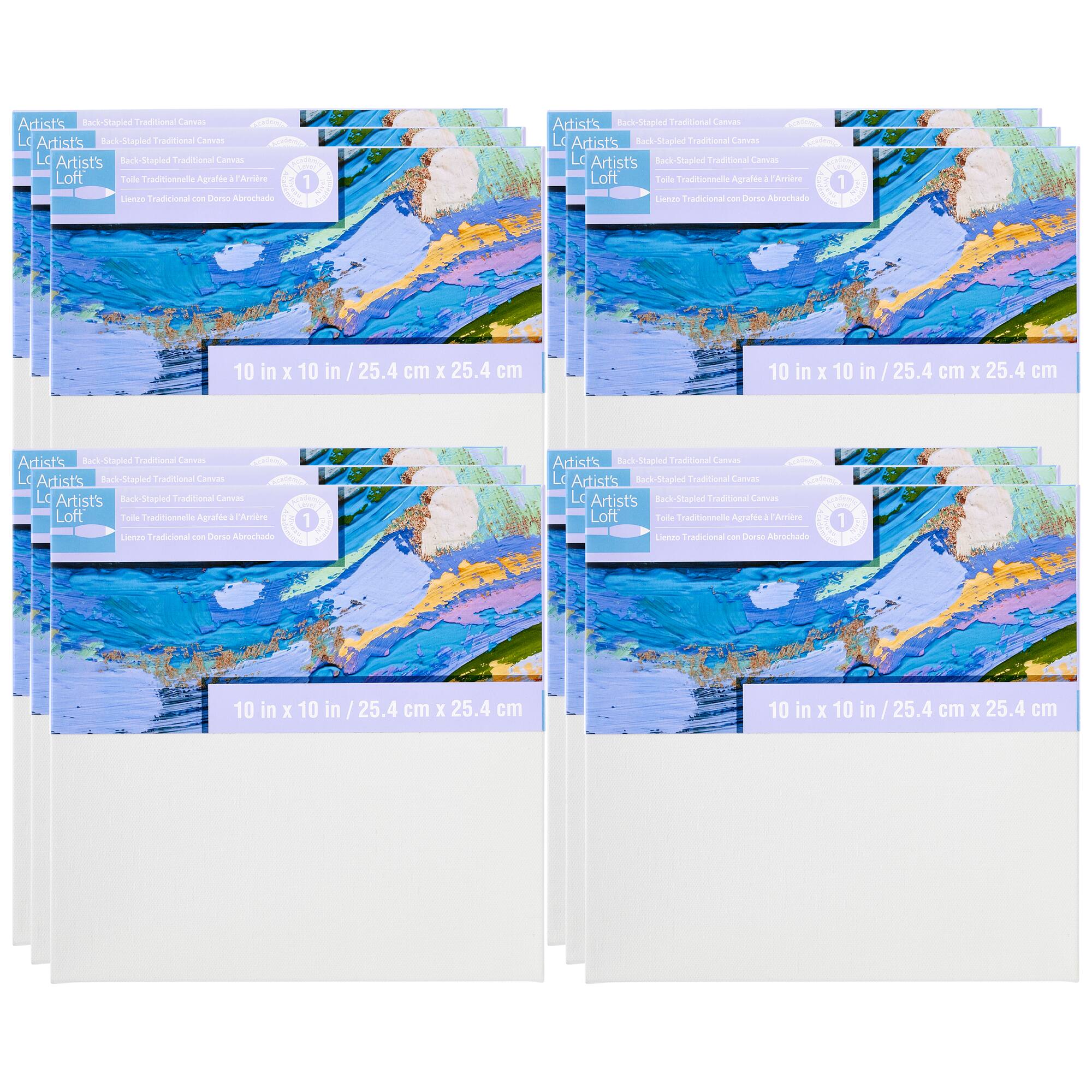 12 Pack: Level 1 Back Stapled Traditional Canvas by Artist's Loft